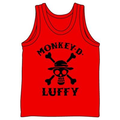 One Piece Luffy Tank Top Red X Red SizeXL