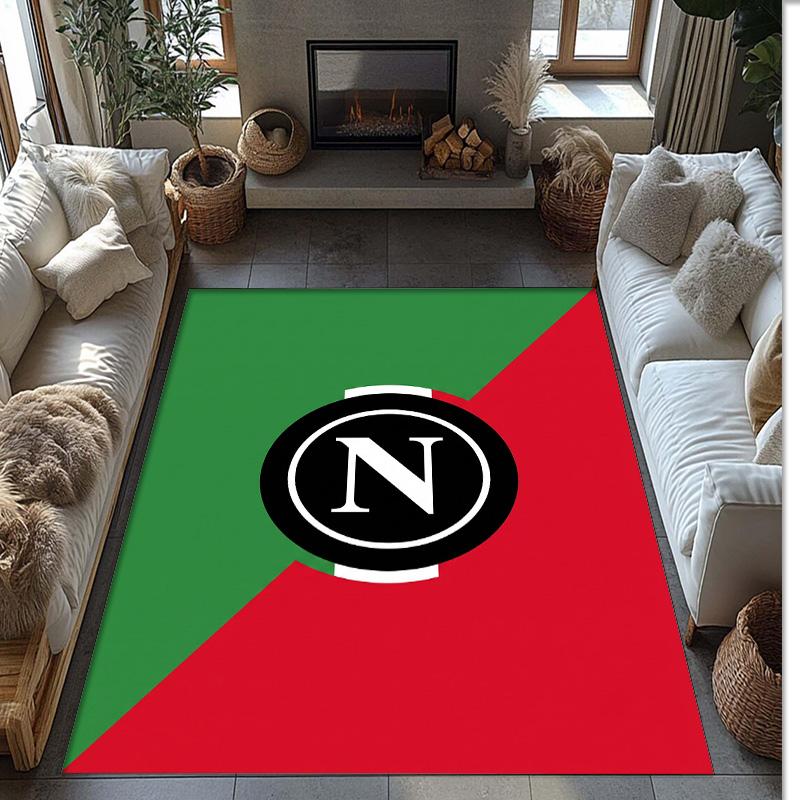 Tappeto Morbido Antiscivolo per Interni con Motivo Calcio Napoli FC Tappetino Decorativo Sportivo per Camera da Letto