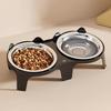 Stainless Steel Cat Food Water Bowl Anti-Spill Anti-Tip Large Capacity for Wet Dry Food Drinking for All Cat Breeds