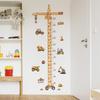 Cartoon Crane Construction Height Chart Wall Sticker Kids Growth Measurement Decal Removable Self-Adhesive Vinyl