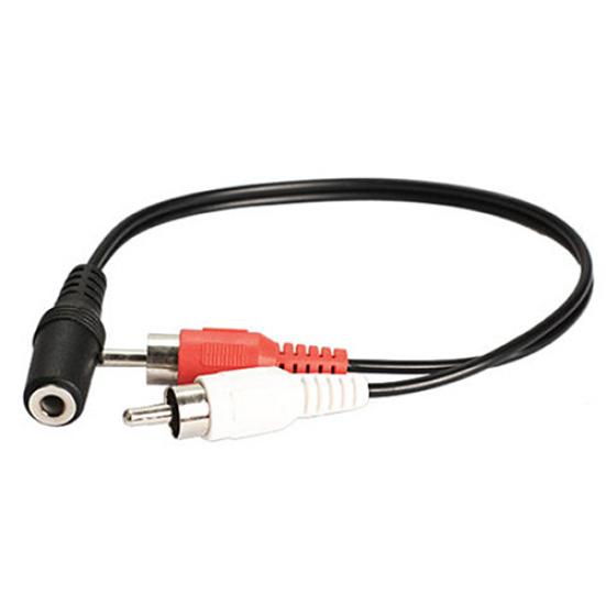 3.5mm 1/8'' Stereo 2 Male RCA Female To Jack Adapter Aux Audio Y