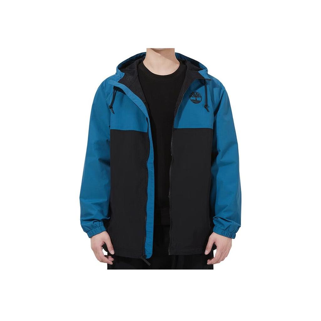 Timberland Logo Printed Color Block Hooded Jacket Men Jacket Lyon-Blue A2CEF-CE2