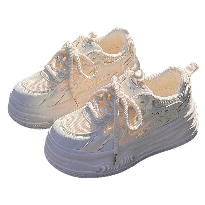 

Кроссовки на платформе для женщин Популярный осенний стиль Всепогодные Женские Модные Школьные Толстая подошва Белые Розовые Туфли кроссовки лолита S04 40