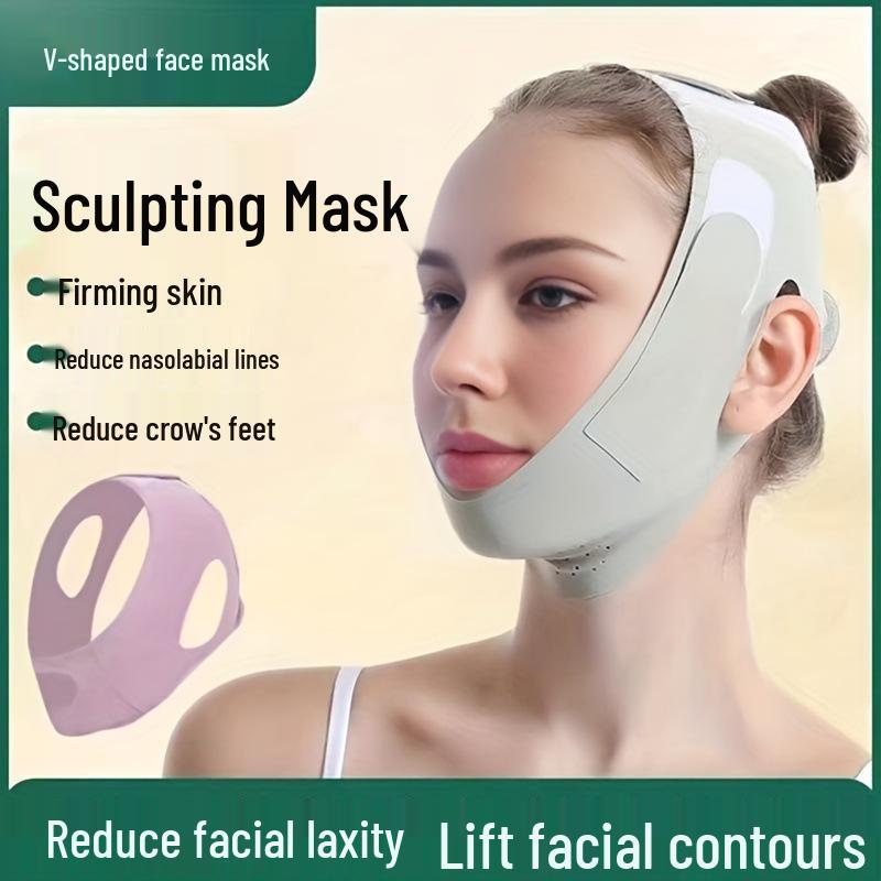 Maschera da Notte Lifting Viso: Benda rassodante per doppio mento, rilassamento facciale e rughe nasolabiali