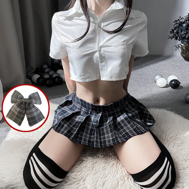 Sexy Sexy Student Dress Jk Uniform Pleated Skirt Seduction Cute Plaid Suit Sailor Role Performance