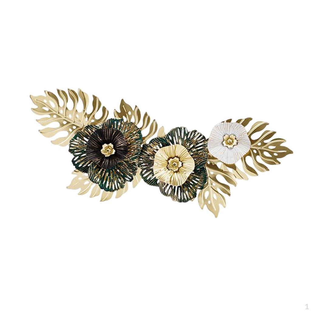 Contemporary Metal Wall Art, Intricate Floral Design Hanging Sculpture for Living Room Decor