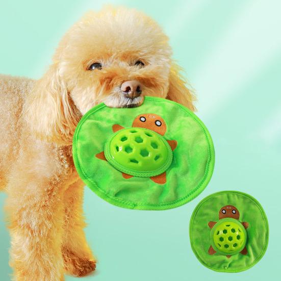 Pet Squeaky Flying Disc Dog Treat Dispenser Puppy Teething Crinkle Toy Interactive Fetch Toy for Dog Training Entertainment
