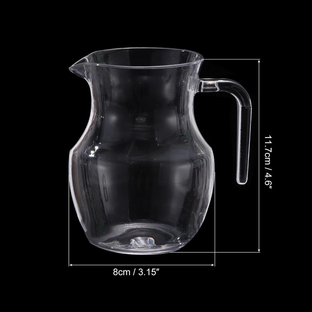 Uxcell Clear 500ml Acrylic Water Pitcher with Spout, Elegant Serving Carafe, Wine Drink Container for Water, Juice, Tea, Cocktails