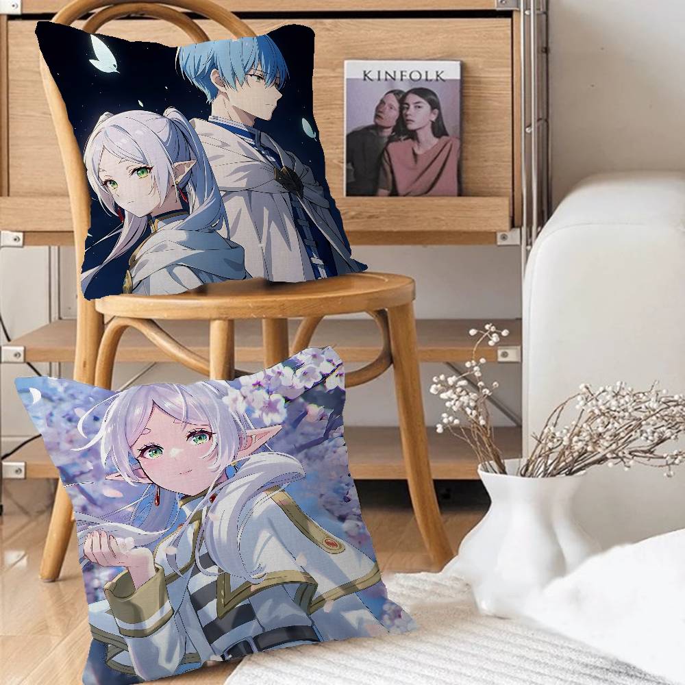 Anime F-FrierenS Pillow Case Removable Washable Cushion Cover – All-Season Soft Linen