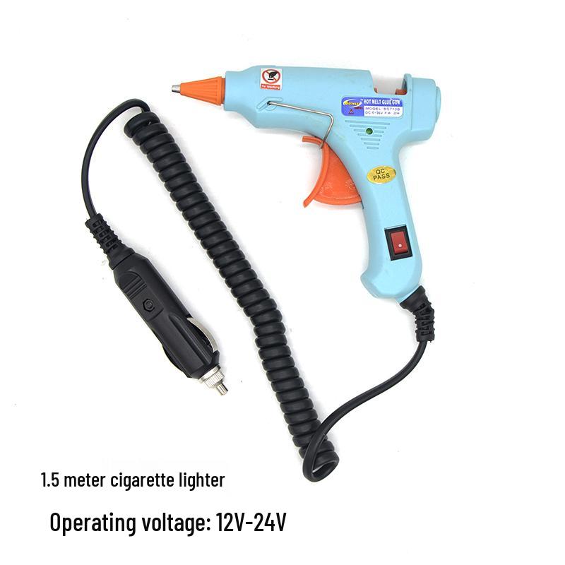 12-24V Outdoor Car Glue Gun with Cigarette Lighter Plug and DC Battery Clip
