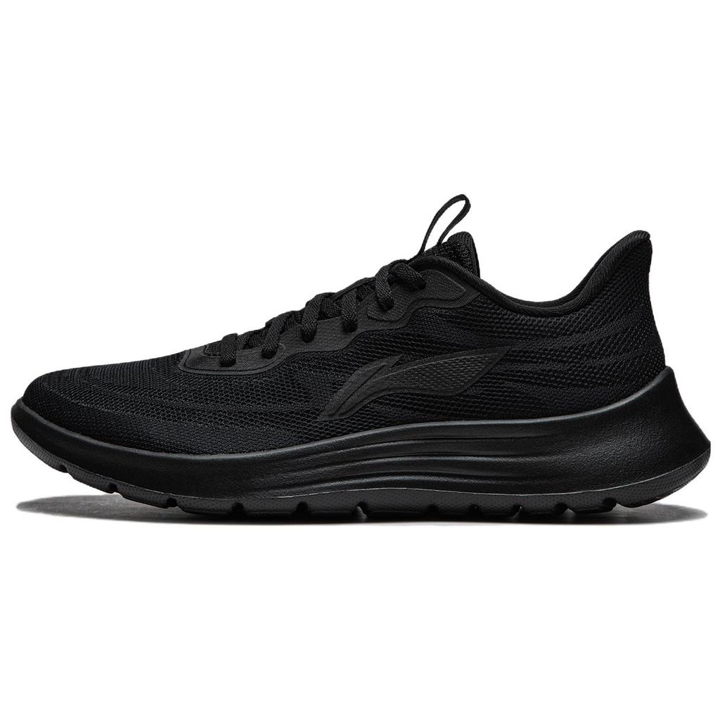 Li-Ning Lightweight Soft Rebound Casual Running Shoes Men Sneakers Black ARSU021-4