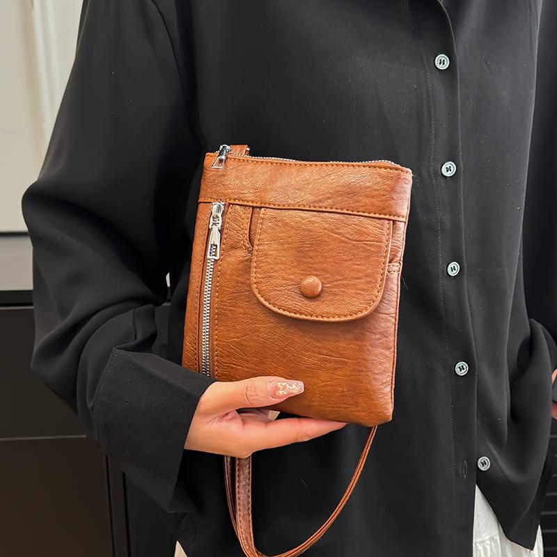 Fashionable Women's Small Shoulder Bag, PU Leather Phone Bag, Retro Crossbody Bag Suitable for Daily Use, Shopping, Commuting