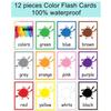 12PCS New Kids Montessori Toys English Learning Word Cards Color Flash Cards Children Colors Cognition Memory Education Toy 2026