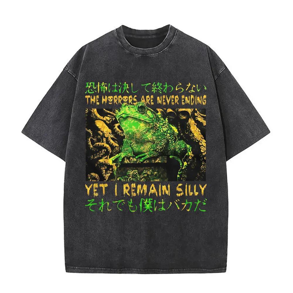 Talloze Gruwelen Wachten Maar Ik Blijf Trouw Aan De Kaas T-shirt Grappig Japanse Stijl Muis Rat Retro Gewassen T-shirt Unisex