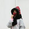 Hat and Scarf Integrated Women's Winter Cycling Windproof Hat, Cold-proof and Warm Versatile Plush Thickened Versatile Round Face Ear Protector
