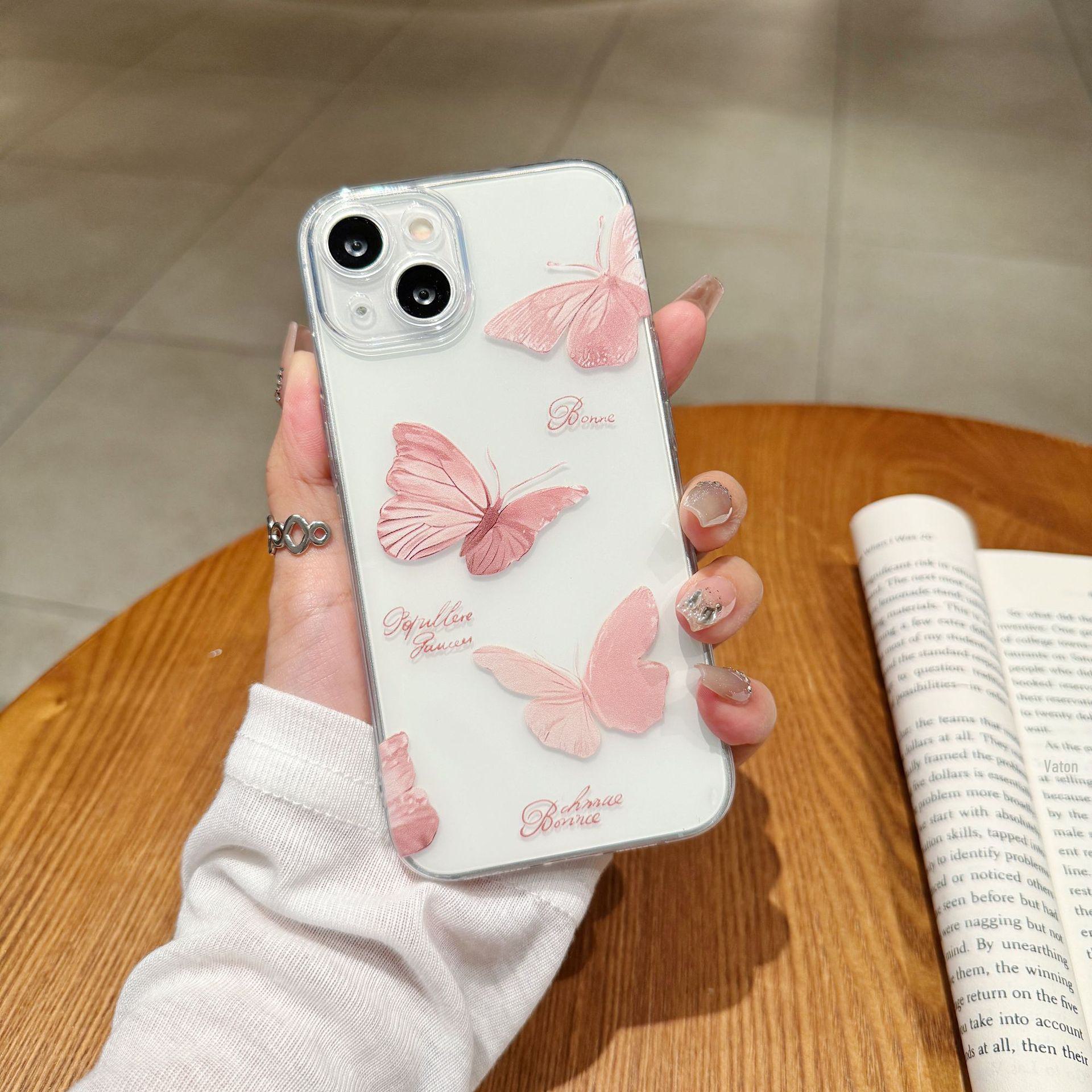 

Pink Butterfly совместим с Apple 15/14/13/12/11/PRO/PROMAX/XSMAX/XR/XS/X. 8 Plus