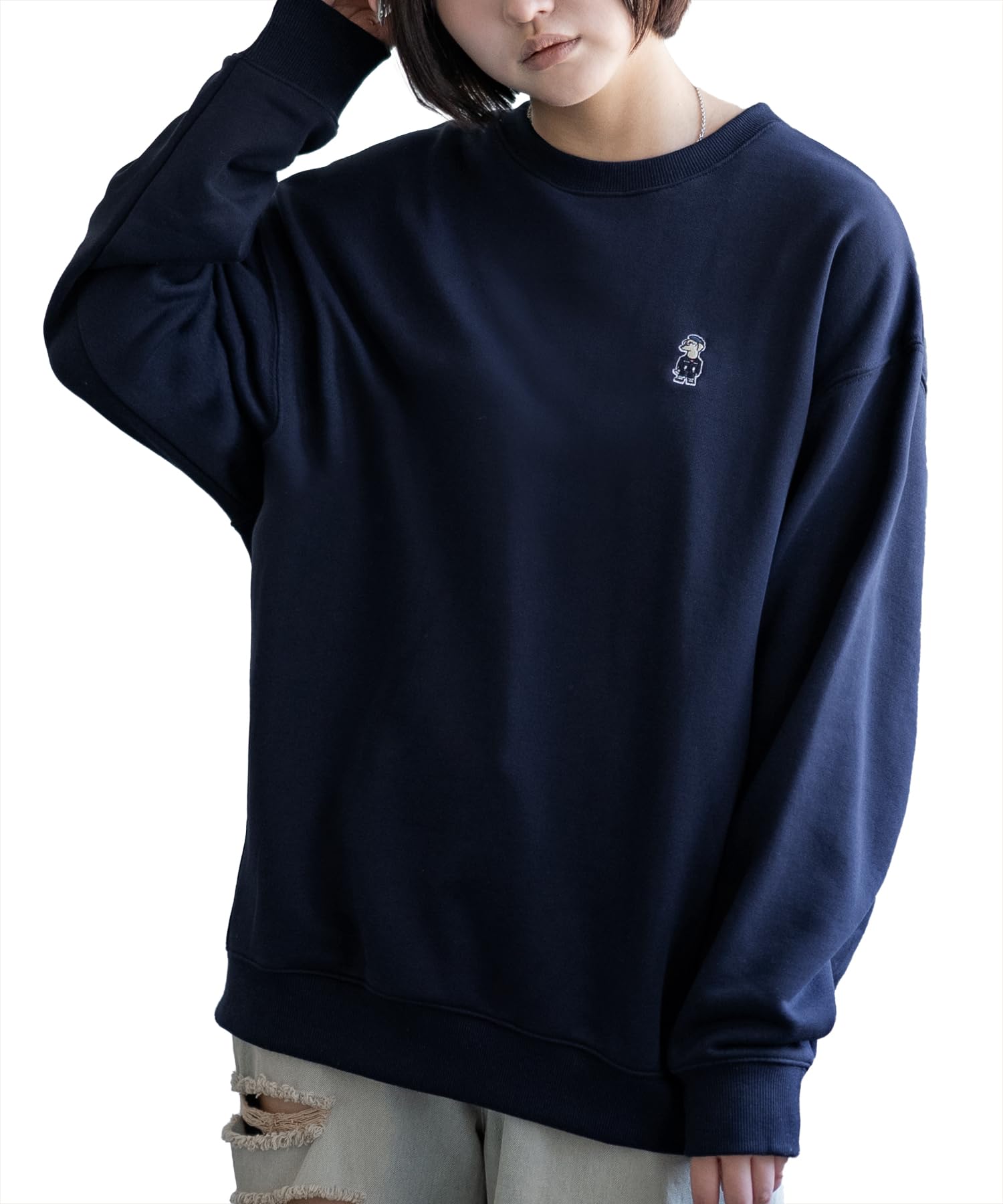 

[IMPROVES] [SIDEWAYSTANCE] Embroidered One-Point Fleece Sweatshirt