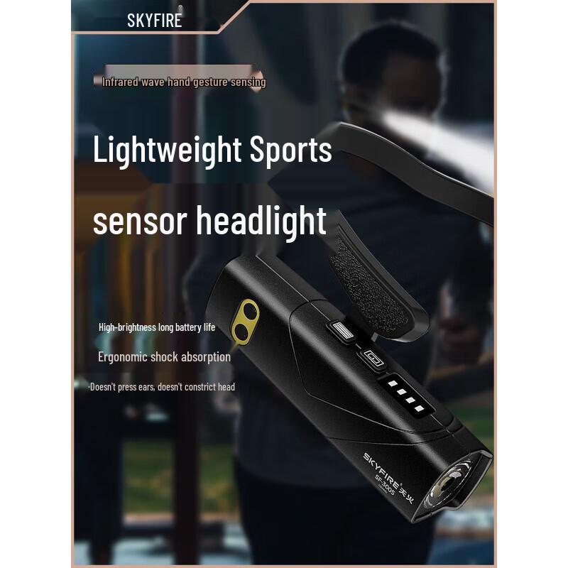 SkyFire wiederaufladbare Stirnlampe für den Außenbereich