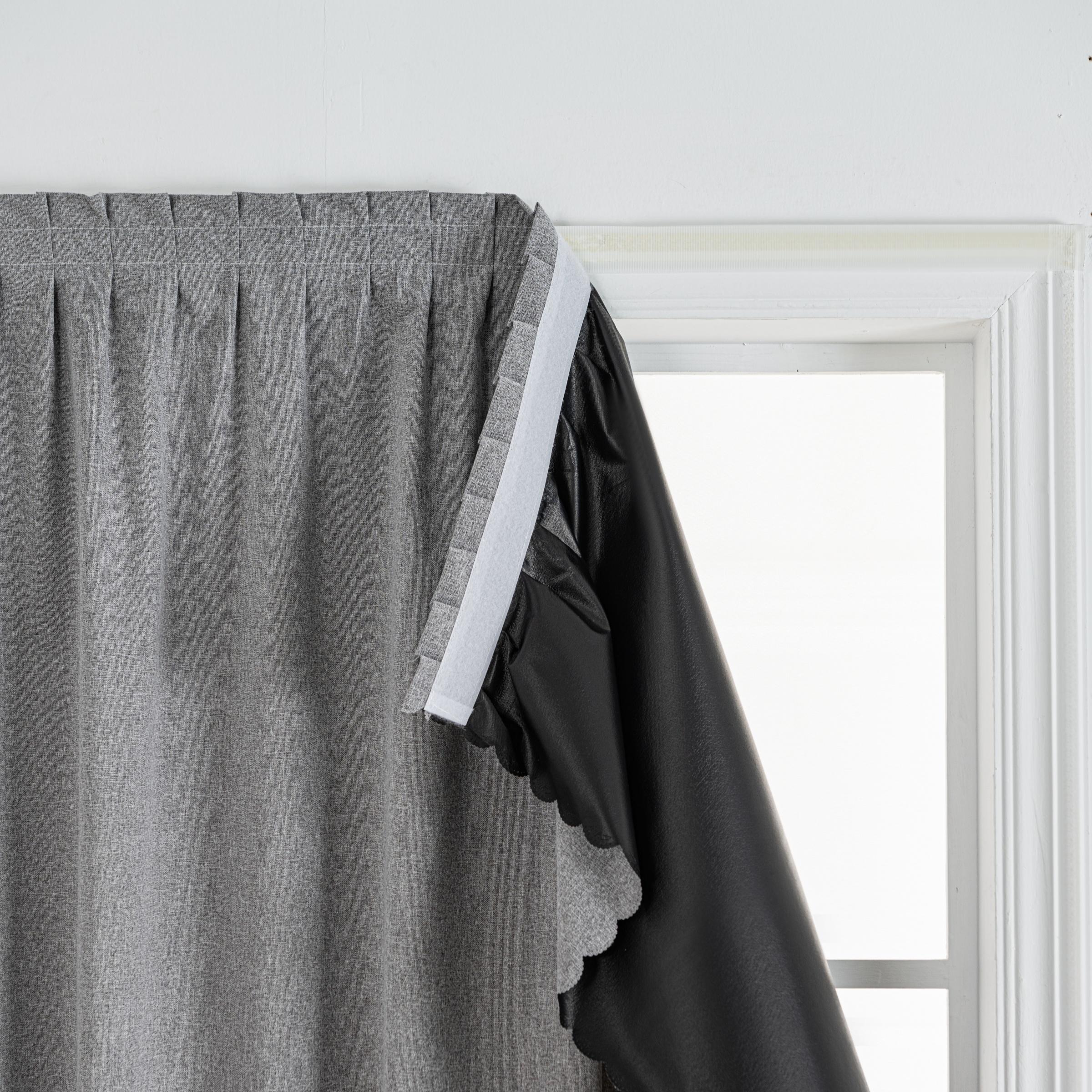 Moderne Minimalistische Polyester Gordijnen, Stofdicht Geïsoleerd UV-Bescherming, Zelfklevende Klittenband Installatie, Woonkamer Slaapkamer W130xH100cm&Velcro