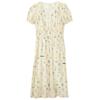 Sancai Lyocell Floral Puff Sleeve A-Line Dress