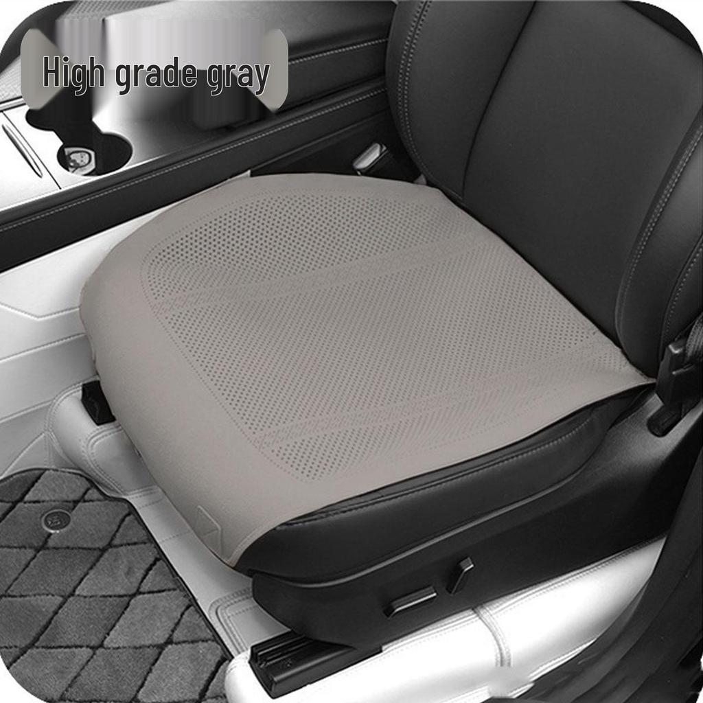 Breathable Suede Velvet Car Seat Cushion for Driver - Perforated, All-Season Cover