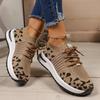 Fashion 2025 New Women Casual Shoes New Leopard Lace-up Sneakers Lightweight Mesh Breathable Casual Sports Shoes Women Running Shoes