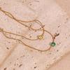 Fine Woven Chain Mini Cubic Zircon Stone Pendant Necklace 316L Stainless Steel Necklace 18K Gold Plated Accessories