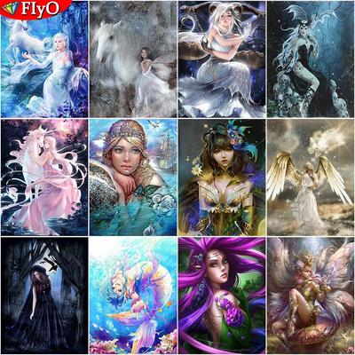 5D DIY Diamond Painting Flower Elves and Angels Cross Stitch Diamond Embroidery Portrait Full Square Round Children's Room Decor