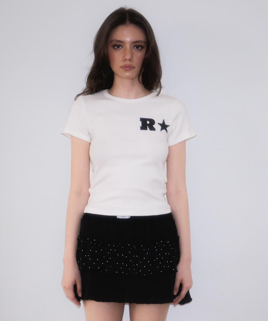 ROSEFRANTZ Cancan Frill Mini Skirt [Black]