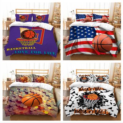 Basketball Series Bedding Single Double Bed Full Size Luxury Home Pillowcase and Quilt Cover 2/3 Pieces of Microfiber Household Bedding