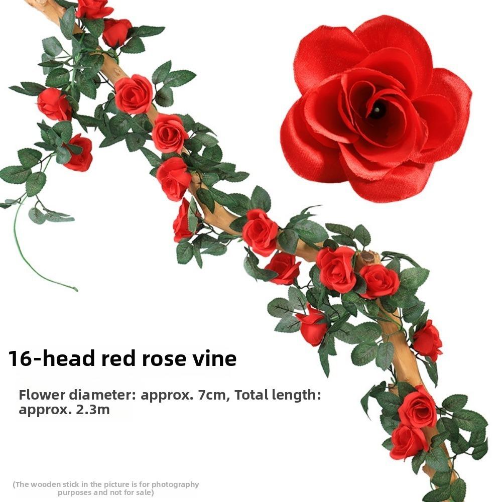 16/69Heads Artificial Rose Vine Plastic Silk Fake Plants Leaves Home Decoration