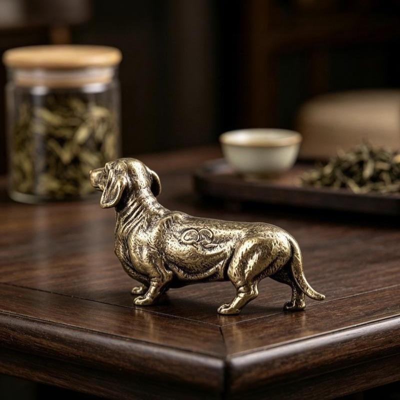 Loyale Messing Dackel Figur Langer Körper Kurze Beine Hund Metall Statue Miniatur Tischdekoration Für Heimdekor Handwerk Geschenk