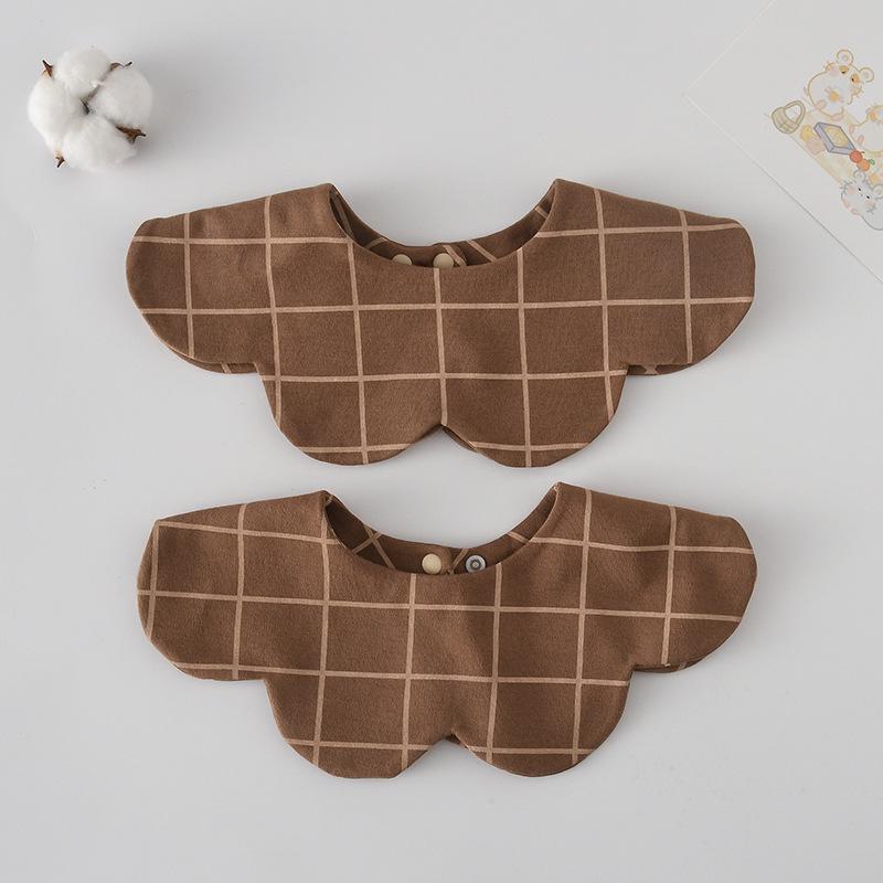 

Korean Style Pure Cotton Reversible Baby Bib - Solid Color, Anti-Spit-Up, Thickened Petal Design
