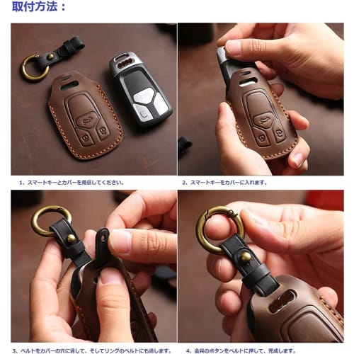 Kinotaka Compatible Nissan Genuine Leather Smart Key Case New Serena C27 ate New Note Leaf Rooks KICKS Elgrand Double Side Sliding Door 4 Button Ca