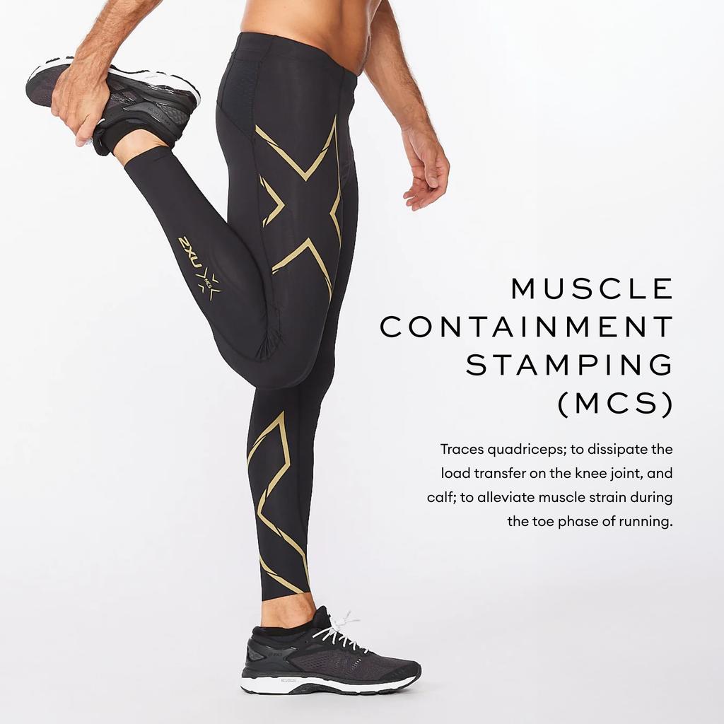 2XU Two Times You MCS Run Compression Tights All Season Tights Black Sports Inner Long Tights Running Jogging Gym Fitness Compression Support MA5305B
