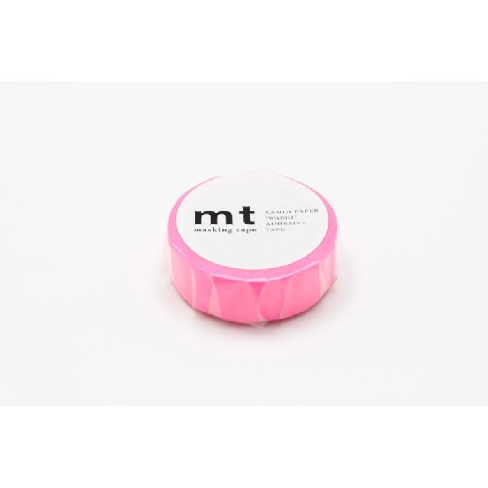 Kreppband MT 1,5 cm Uni Neonrosa