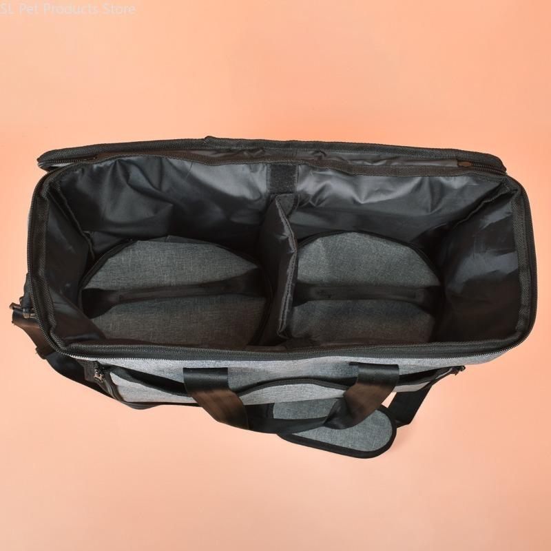 Pet Travel Bag Portable Dog Cat Organizer Outdoor Storage Tote With Food Containers Water Bowl Dispenser Multi Functional