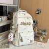 Fashion Korean version backpack large capacity letter trendy cool versatile casual backpack Harajuku junior high school college student schoolbag