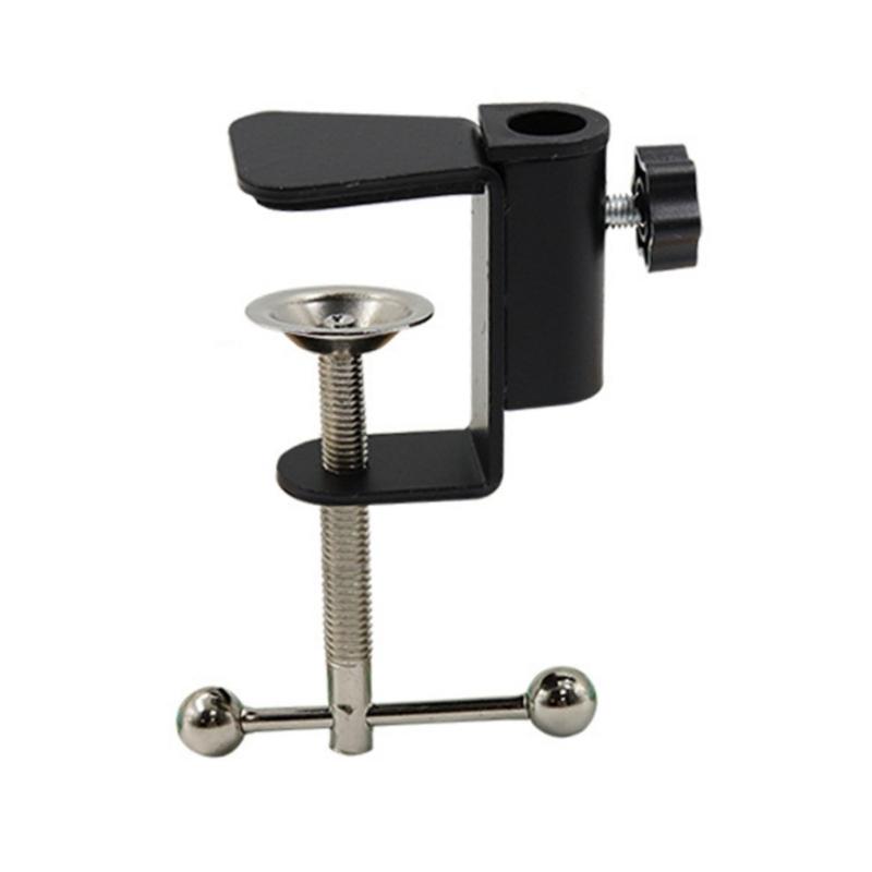 Adjustable Aluminum Alloy Desk Mount Clamp Metal Mic Clamp Holder for Microphone Scissor Arm Lamp Soft Protective Pad