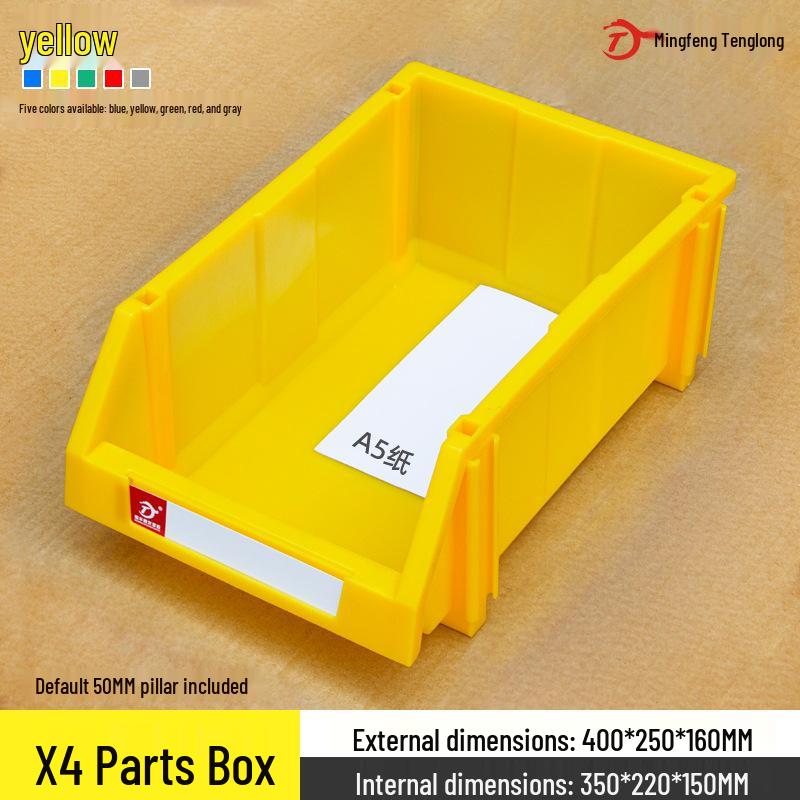 Angled Entry Heavy-Duty Plastic Storage and Organizer Box for Components and Hardware