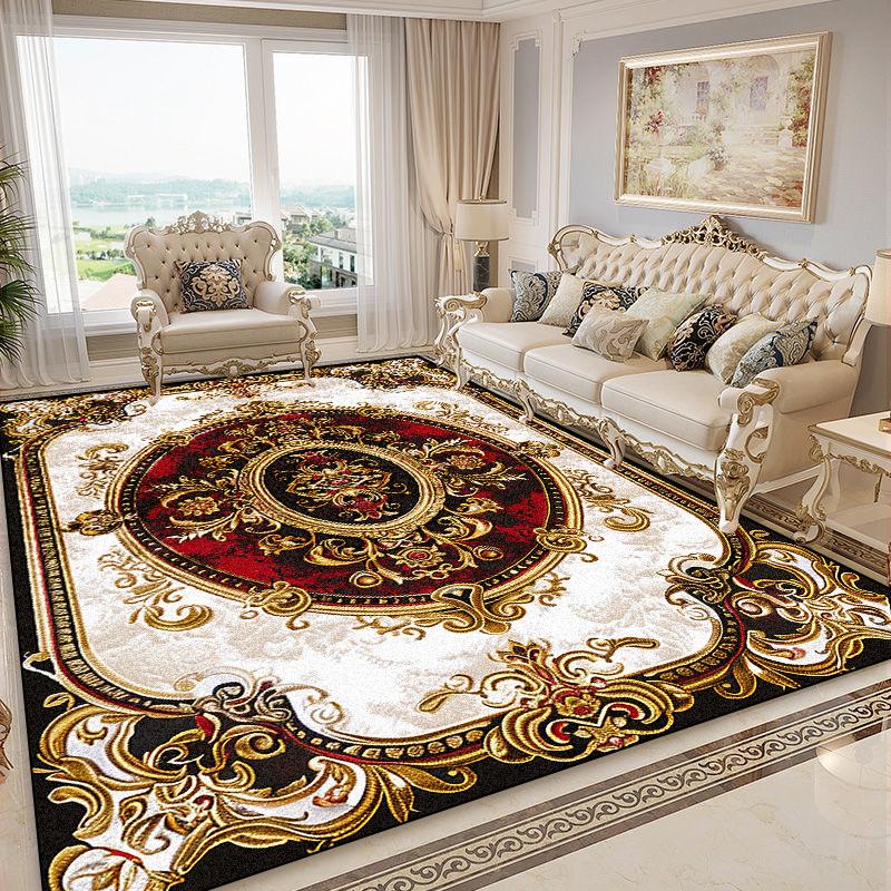 Luxurious Retro Rugs for Living Room European Style Sofa Area Non-Slip Floor Mat Bedroom Cloakroom Soft Carpet