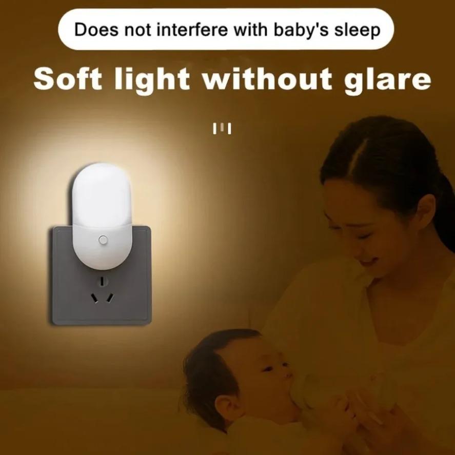 EU/US-Stecker LED-Nachtlicht Sensorbeleuchtung Mini-Nachtlicht Lampe Für Kinderzimmer Schlafzimmerleuchten Weihnachtsstecker Nachtlampe