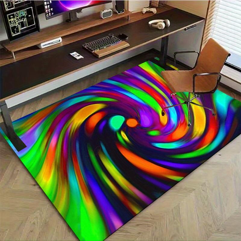 1pc. Colorful Swirl Abstract Rug Home Decorative Carpet Office Chair Cover Outdoor Mat Gift for Kids Room Bedroom Living Room Decoration