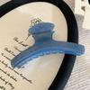 Vintage Delicate Geometric Hollowed-out Blue Polka-Dot Hair Claw Simple Fashion Pvc Large Shark Clip Hair Accessories