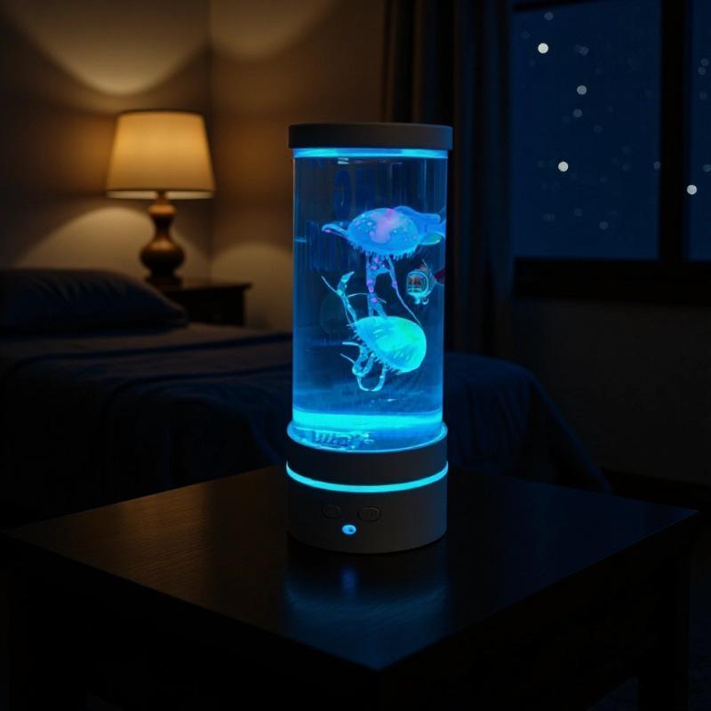 USB LED Jellyfish Lamp - Color-Changing Night Light for Relaxing Atmosphere, Silent Desktop Decoration