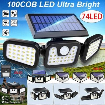 Nouvellement mis à niveau réglable solaire sécurité veilleuse capteur de mouvement projecteur 270 ° grand Angle éclairage cour jardin Garage porche