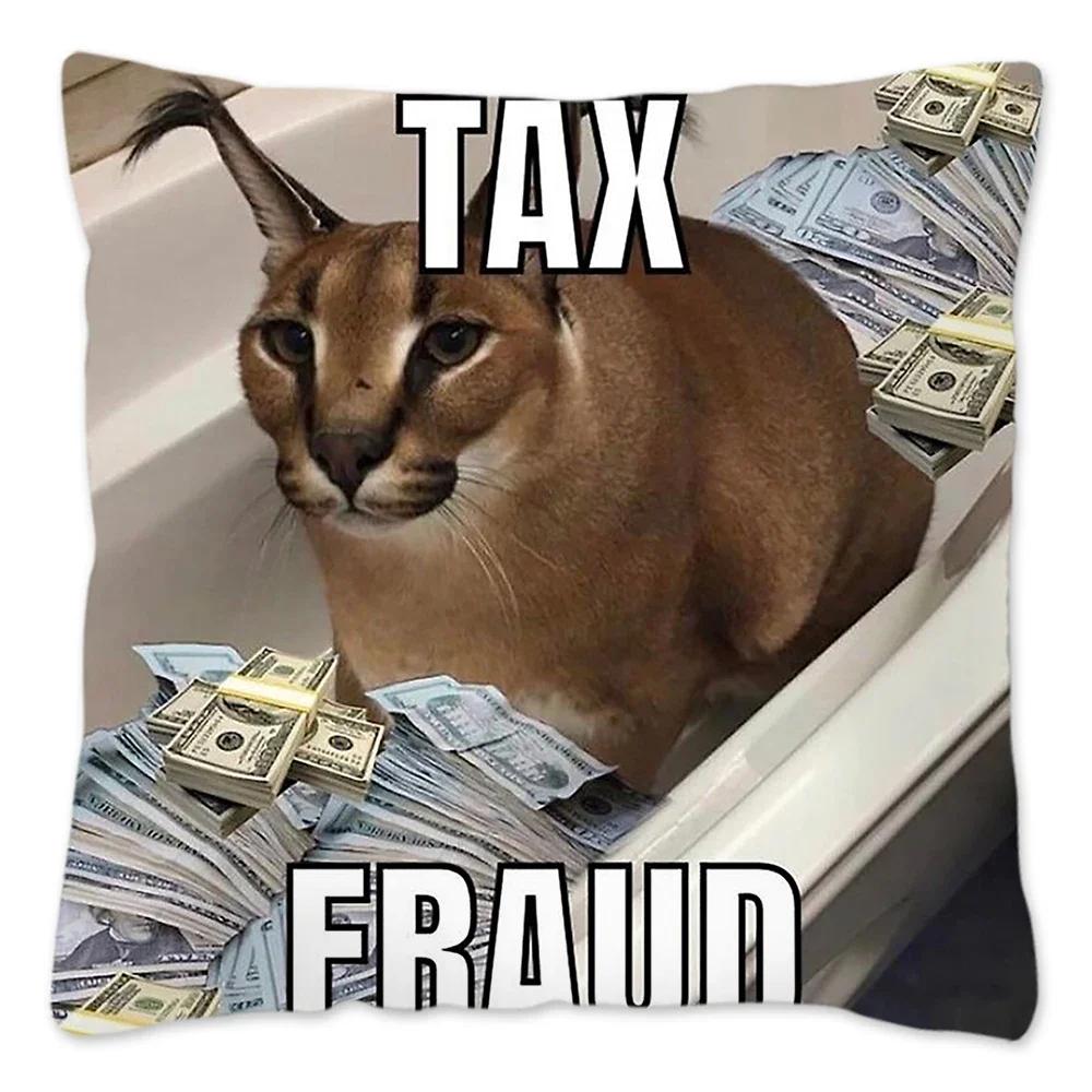 Capa de Almofada Meme Fofo Floppa 40x40 Decoração de Casa Dakimakura Engraçada Gato Caracal Capa de Almofada para Sala de Estar Housse De Coussin