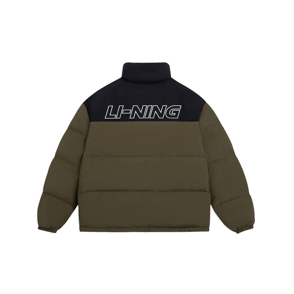 Li-Ning Graphic Color Block Down Jacket 'Black Olive Green' Men's AYMS307-8