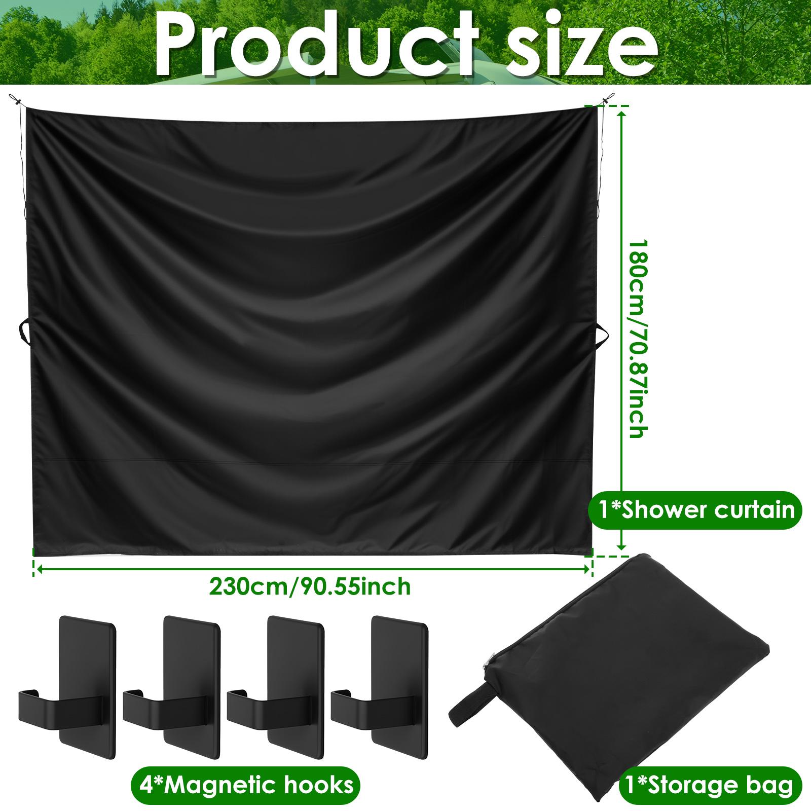 

Car Divider Privacy Curtain 420D Oxford Cloth Vehicle Private Sun Shade with Magnetic Hook Double Layer Black Car Window Shade