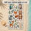 Forest Theme Soft Beach Towel Personalized Custom Name Text Towel Portable for Beach Pool Travel